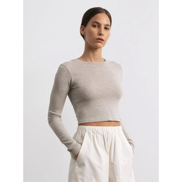 OZMA White Long Sleeve Crop Top - Picture 8 of 10